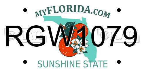 RGW1079 Florida License Plate
