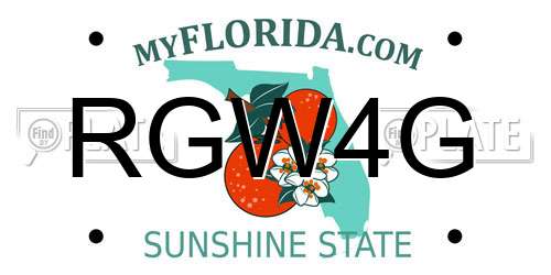 RGW4G Florida License Plate