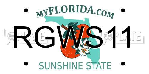 RGWS11 Florida License Plate