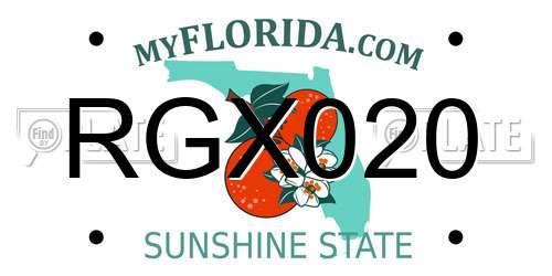 RGX020 Florida License Plate