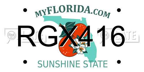 RGX416 Florida License Plate