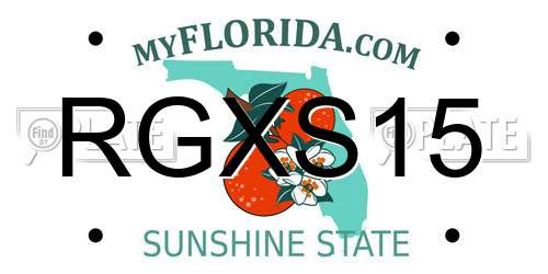 RGXS15 Florida License Plate