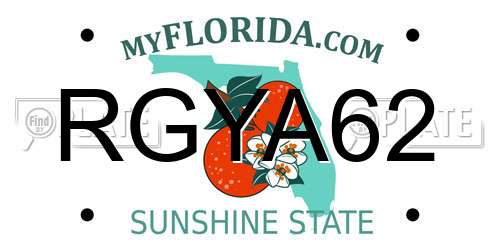 RGYA62 Florida License Plate