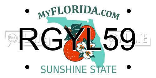 RGYL59 Florida License Plate