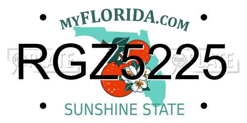 RGZ5225 Florida License Plate