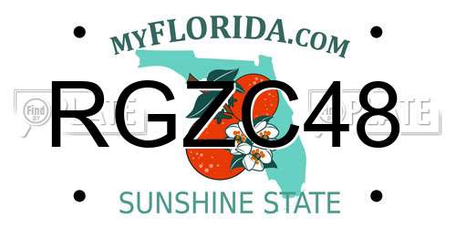 RGZC48 Florida License Plate
