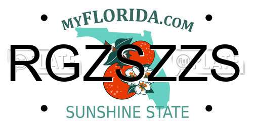 RGZSZZS Florida License Plate
