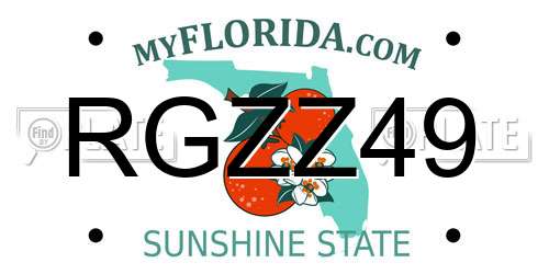 RGZZ49 Florida License Plate