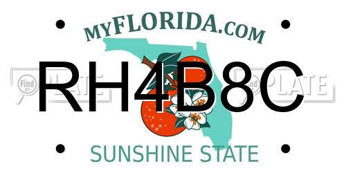 RH4B8C Florida License Plate