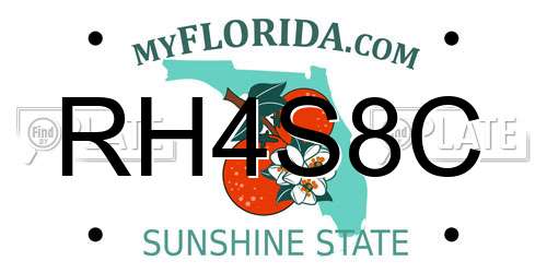 RH4S8C Florida License Plate