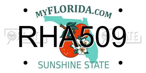 RHA509 Florida License Plate