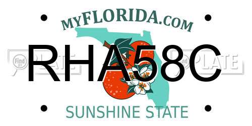RHA58C Florida License Plate