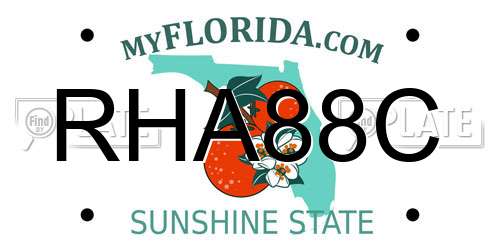 RHA88C Florida License Plate