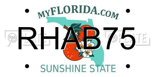 RHAB75 Florida License Plate
