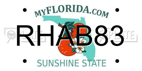 RHAB83 Florida License Plate