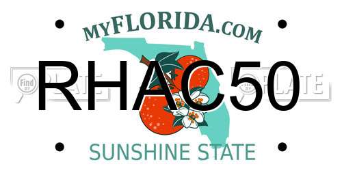 RHAC50 Florida License Plate