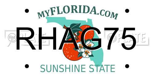 RHAG75 Florida License Plate