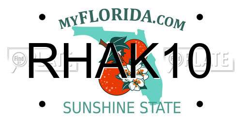 RHAK10 Florida License Plate