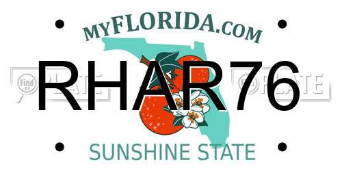 RHAR76 Florida License Plate