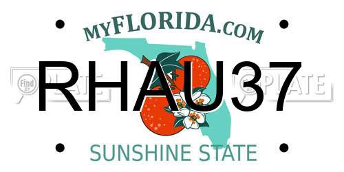 RHAU37 Florida License Plate