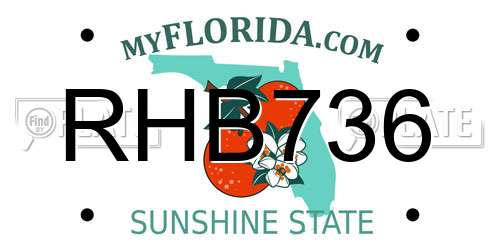 RHB736 Florida License Plate