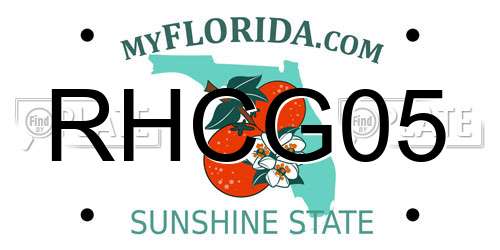 RHCG05 Florida License Plate