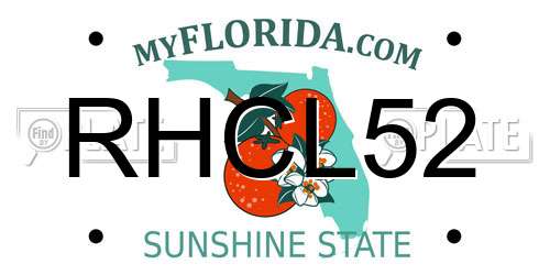 RHCL52 Florida License Plate