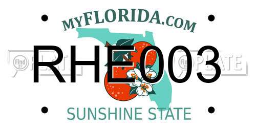 RHE003 Florida License Plate