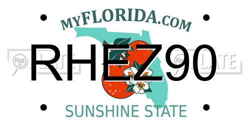 RHEZ90 Florida License Plate