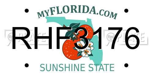 RHF3176 Florida License Plate