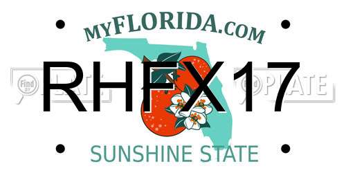 RHFX17 Florida License Plate