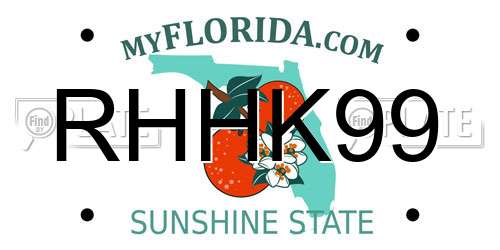RHHK99 Florida License Plate