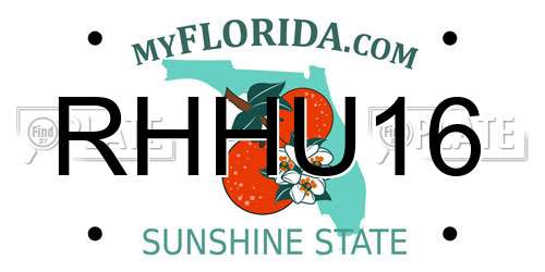 RHHU16 Florida License Plate