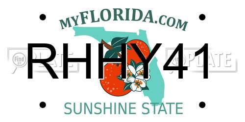 RHHY41 Florida License Plate