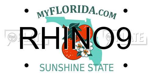 RHINO9 Florida License Plate
