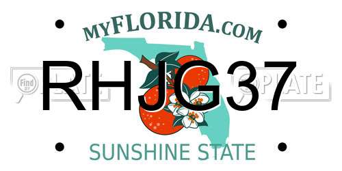 RHJG37 Florida License Plate