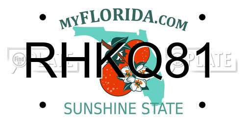 RHKQ81 Florida License Plate