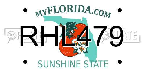 RHL479 Florida License Plate