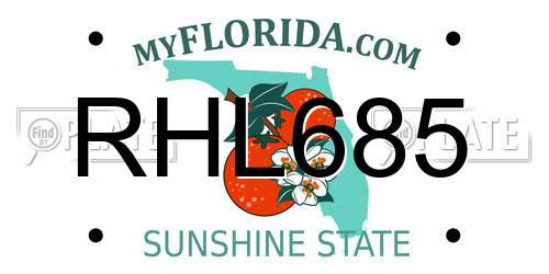 RHL685 Florida License Plate