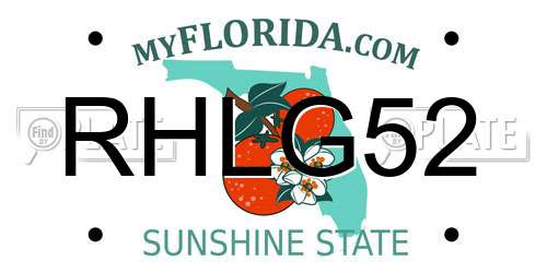 RHLG52 Florida License Plate