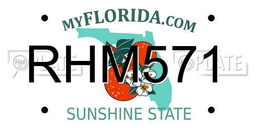 RHM571 Florida License Plate