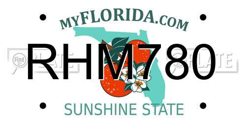 RHM780 Florida License Plate