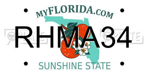 RHMA34 Florida License Plate