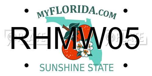 RHMW05 Florida License Plate