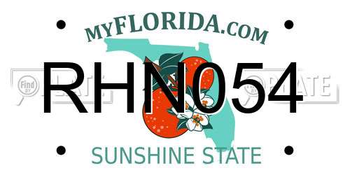 RHN054 Florida License Plate