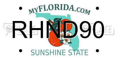 RHND90 Florida License Plate