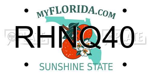 RHNQ40 Florida License Plate
