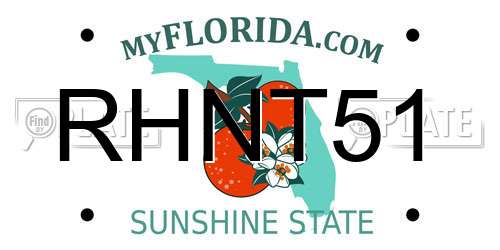 RHNT51 Florida License Plate