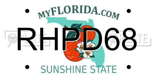 RHPD68 Florida License Plate