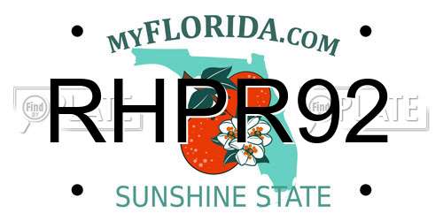 RHPR92 Florida License Plate